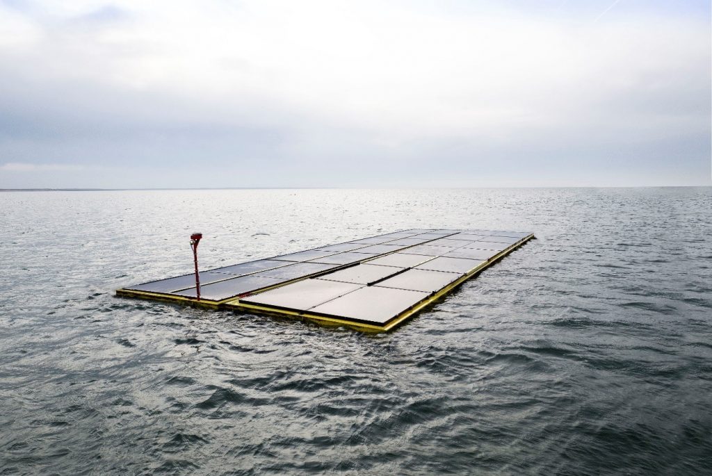 World’s first offshore floating solar farm installed at the Dutch North Sea